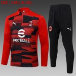 AC Milan 24-25 Red Ink Splatter Half-Zip Jacket (Player Version)