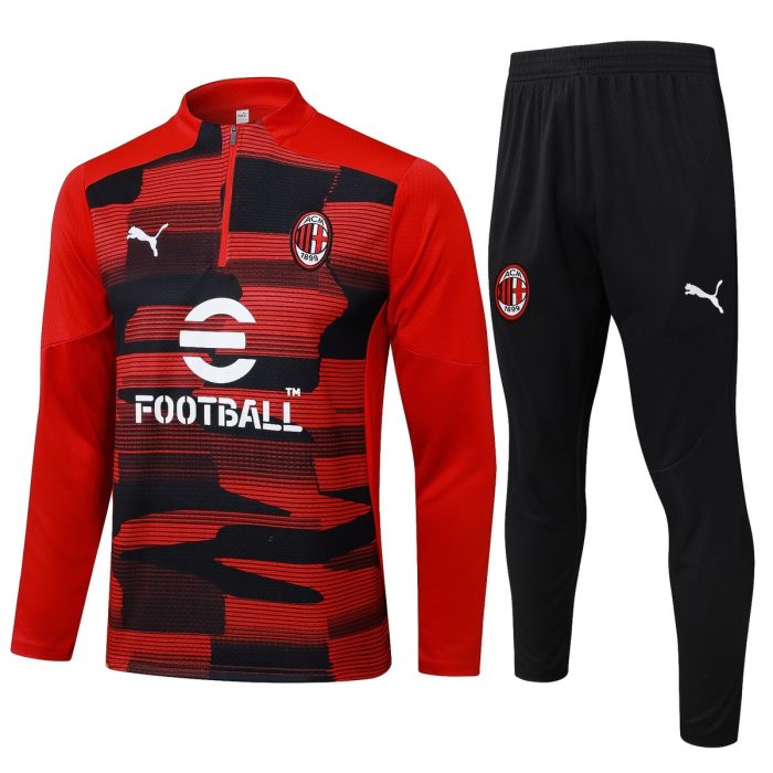 AC Milan 24-25 Red Ink Splatter Half-Zip Jacket (Player Version) - 图片 8