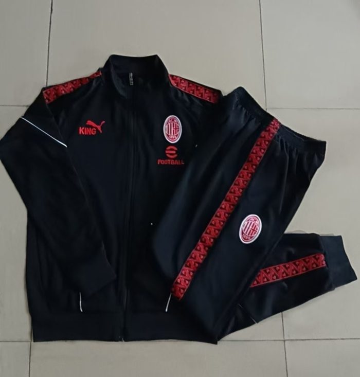 AC Milan Black Children's Long Zipper Jacket - 图片 4
