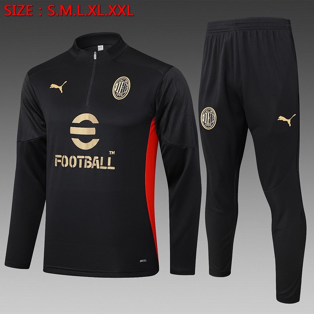 JER-5879_1 AC Milan 24-25 Black Half-Zip Jacket (Player Version) - 图片 1