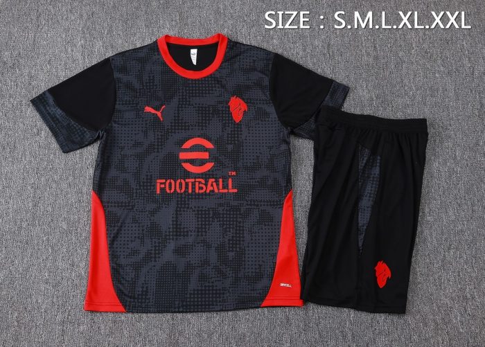 AC Milan Black Splatter Short Sleeve Training T-Shirt - 图片 5