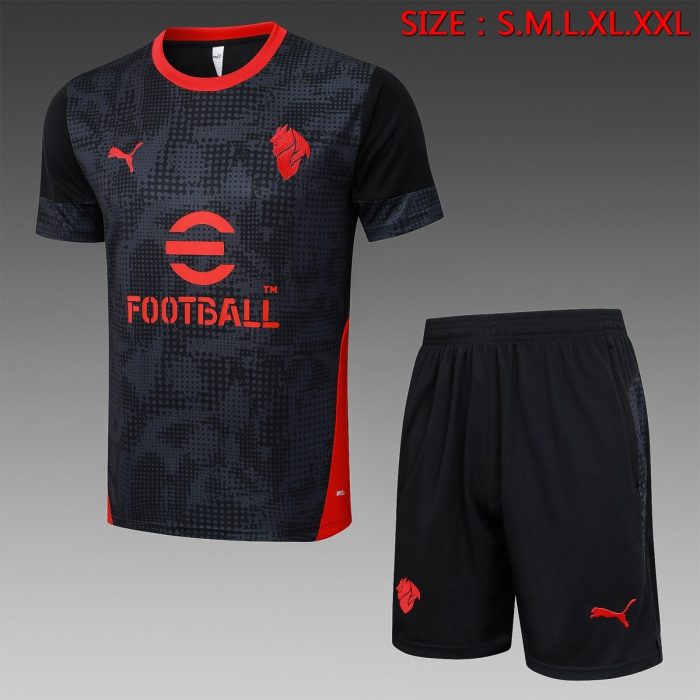 AC Milan Black Splatter Short Sleeve Training T-Shirt - 图片 8