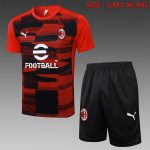 AC Milan 24-25 Short Sleeve Red Black Splatter Training T-Shirt