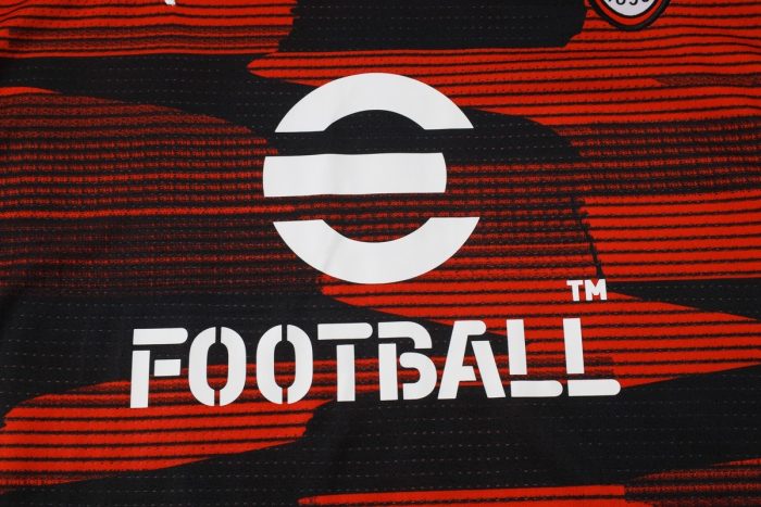 AC Milan 24-25 Short Sleeve Red Black Splatter Training T-Shirt - 图片 5