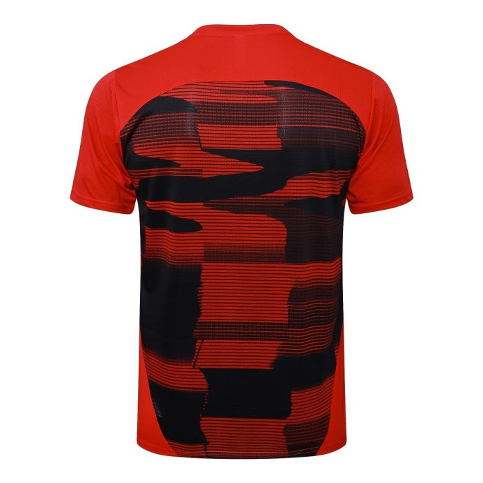 AC Milan 24-25 Short Sleeve Red Black Splatter Training T-Shirt - 图片 7