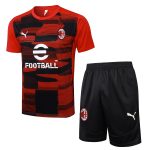 AC Milan 24-25 Short Sleeve Red Black Splatter Training T-Shirt - 图片 8