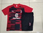 AC Milan 24-25 Short Sleeve Red Black Splatter Training T-Shirt - 图片 9