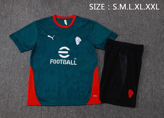 AC Milan Green Splatter Short Sleeve Training T-Shirt - 图片 2
