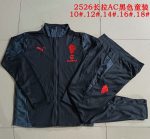 AC Milan Black Ink Spray Kids Long Zipper Jacket - 图片 3