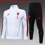 AC Milan White Children's Long Zipper Jacket