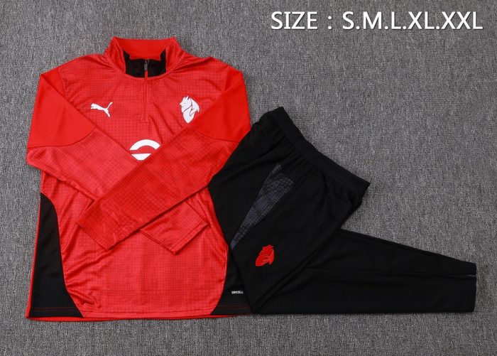 AC Milan 25/26 Half-Zip Red Spray Print - 图片 2