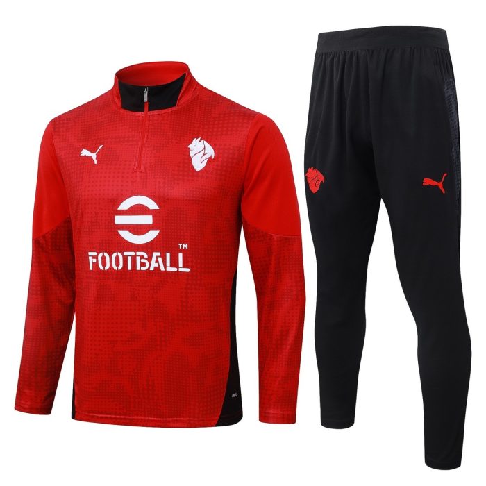 AC Milan 25/26 Half-Zip Red Spray Print - 图片 8