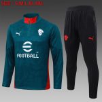 AC Milan Dark Green Splatter Half-Zip Jacket