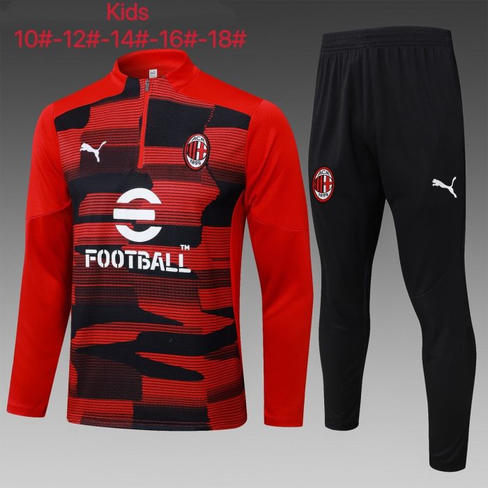AC Milan 24/25 Red Splatter Half-Zip Jacket Kids - 图片 2