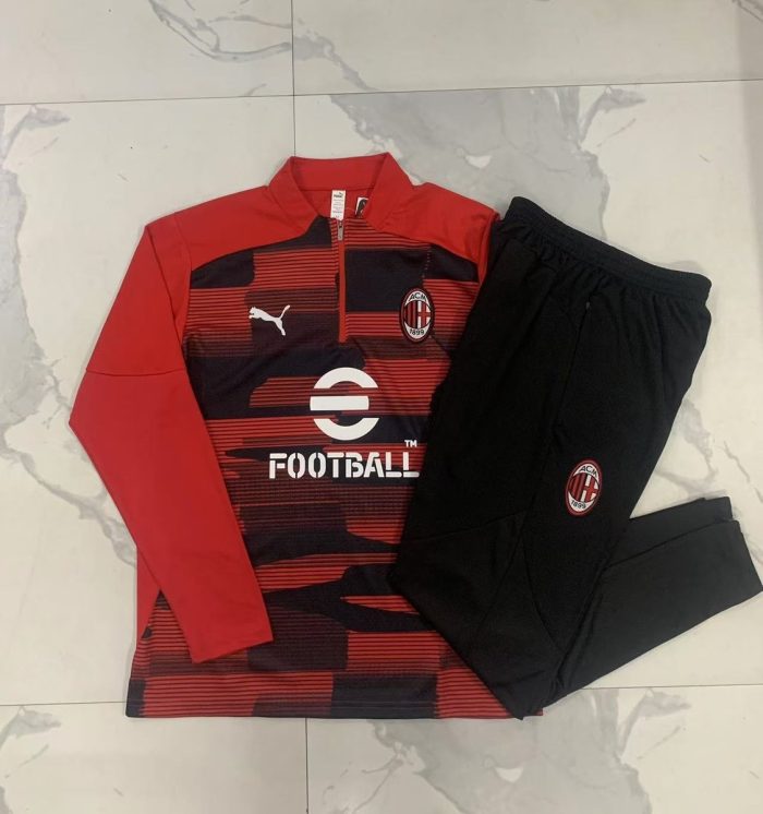 AC Milan 24/25 Red Splatter Half-Zip Jacket Kids - 图片 3