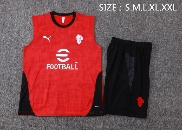 AC Milan Red Spray Ink Vest - 图片 2