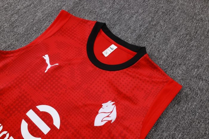AC Milan Red Spray Ink Vest - 图片 6