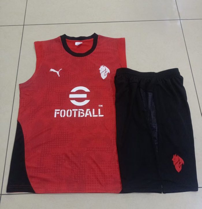 AC Milan Red Spray Ink Vest - 图片 9