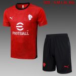 AC Milan Red Splatter Short Sleeve Training T-Shirt