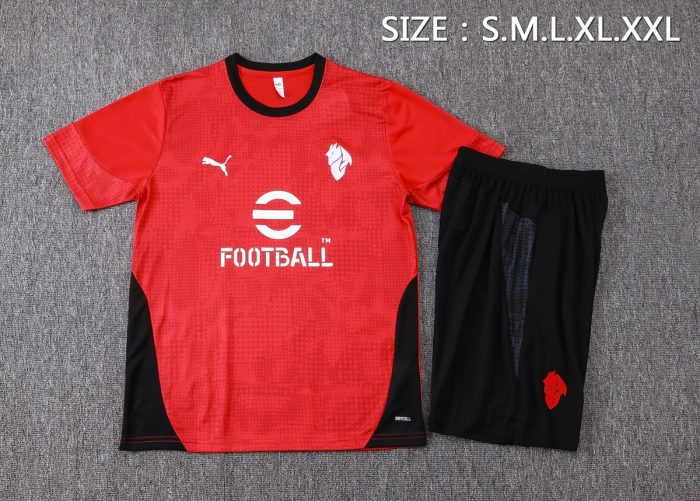 AC Milan Red Splatter Short Sleeve Training T-Shirt - 图片 2