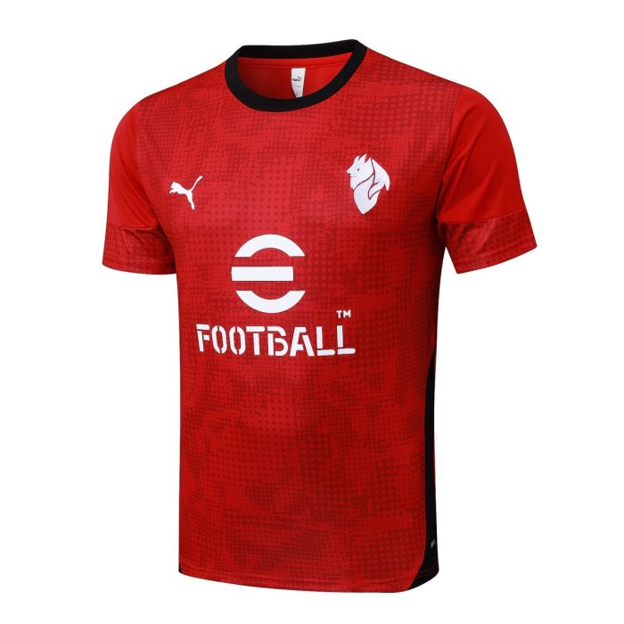 AC Milan Red Splatter Short Sleeve Training T-Shirt - 图片 8