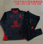 AC Milan Black Ink Splatter Kids' Half-Zip Jacket - 图片 3