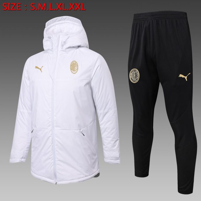 AC Milan White Cotton Jacket (Apricot AC Logo) - 图片 2