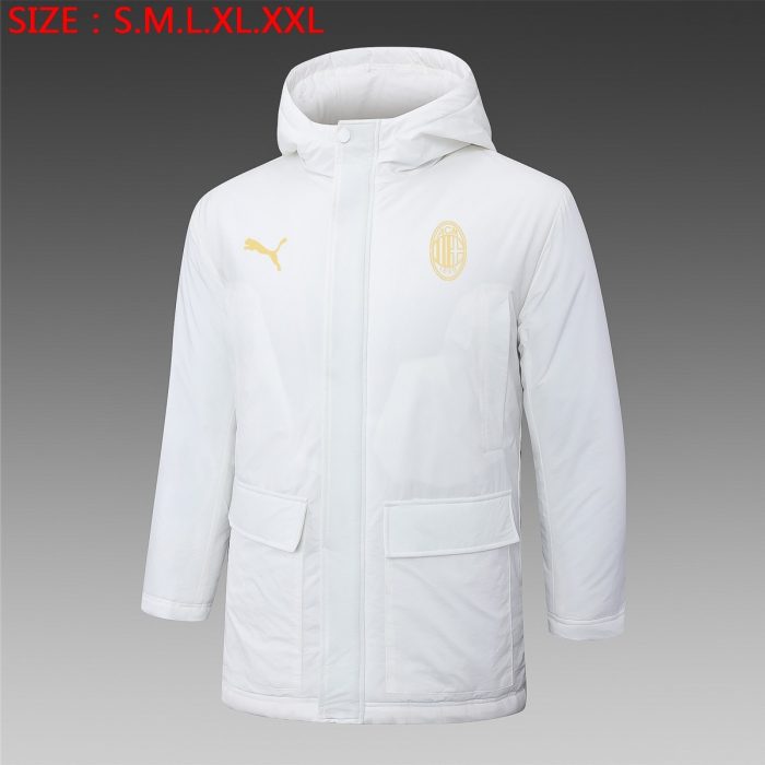 AC Milan 24/25 White Cotton Jacket with Gold Badge - 图片 2