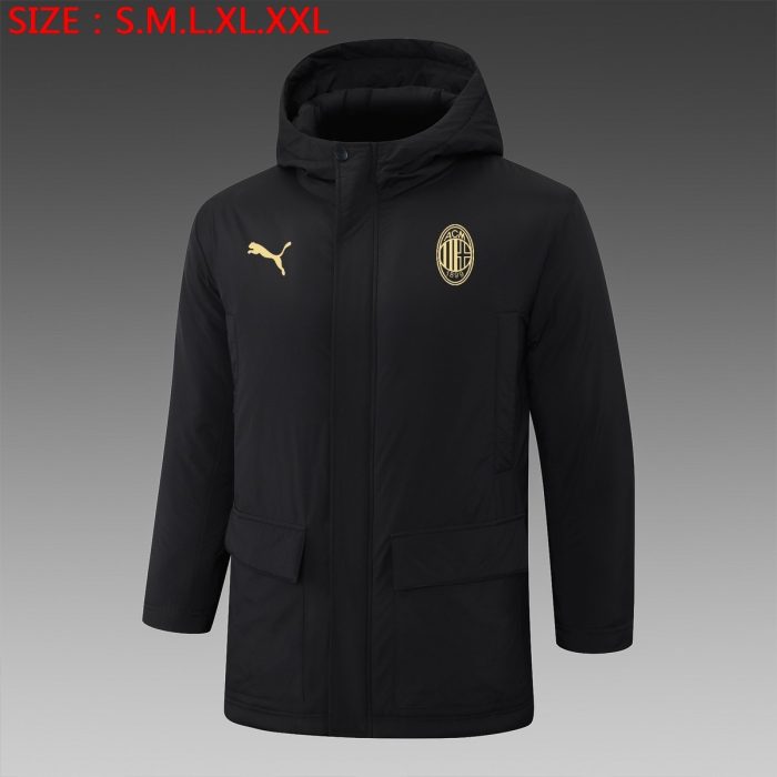 AC Milan 24/25 Black Cotton Jacket with Gold Badge - 图片 2