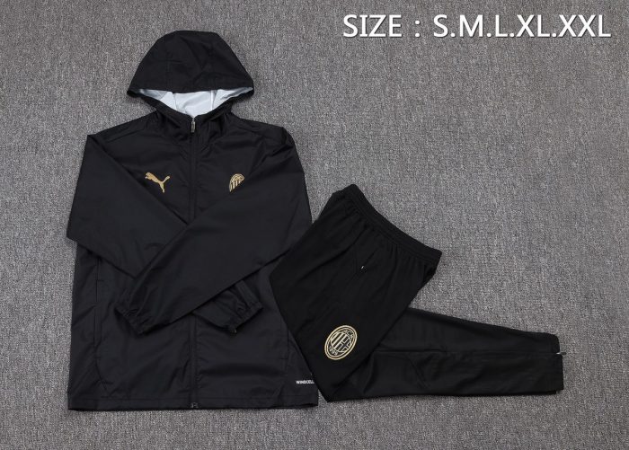 AC Milan Windbreaker Black - 图片 2
