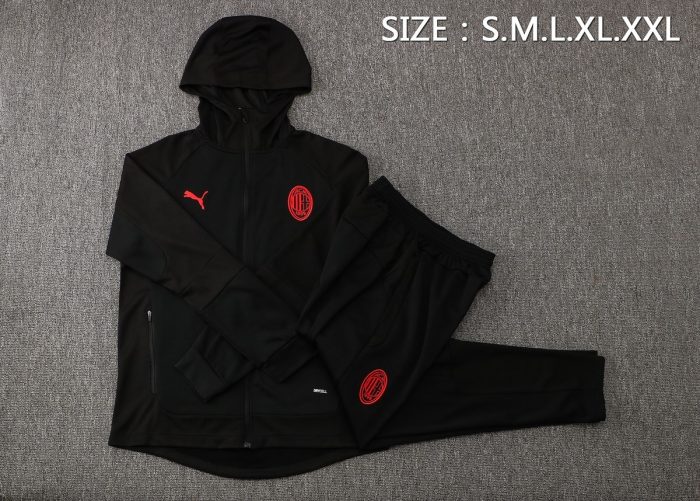 AC Milan 21-22 Black Long Zip Jacket with Hood - 图片 2