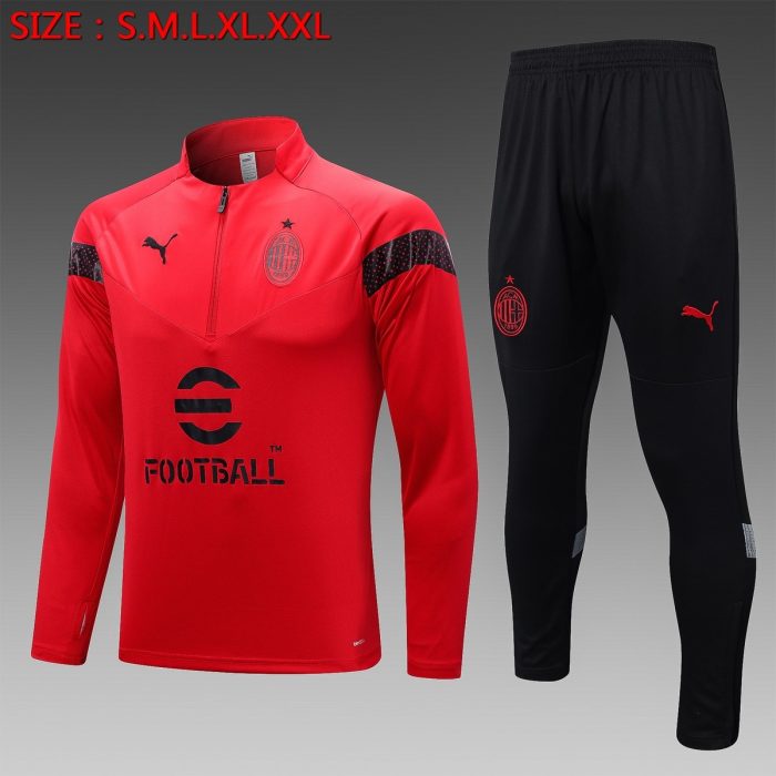 AC Milan 22-23 Red Half-Zip Jacket - 图片 8