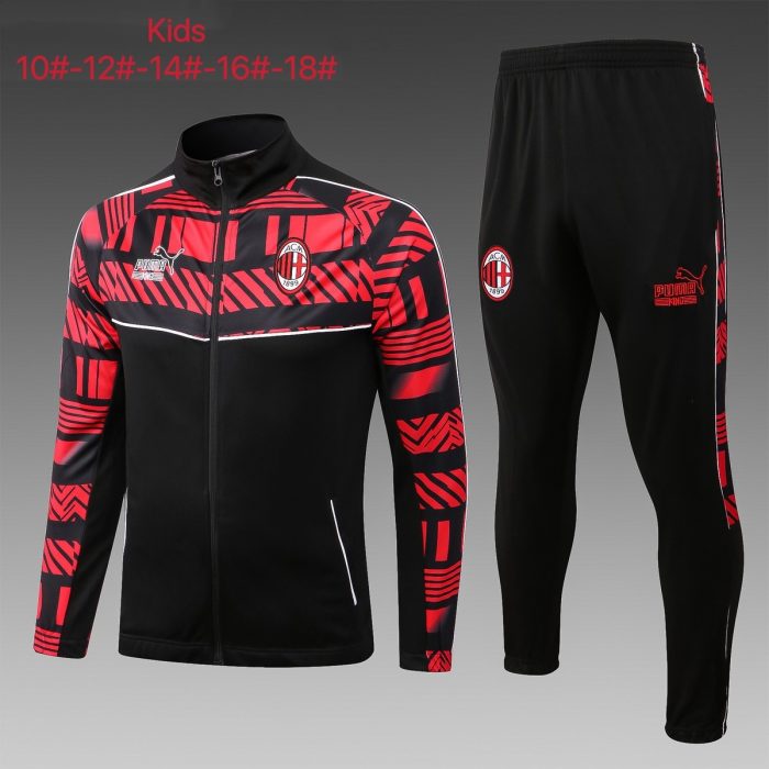 AC Milan 22/23 Black Kids Long Zipper Jacket - 图片 2