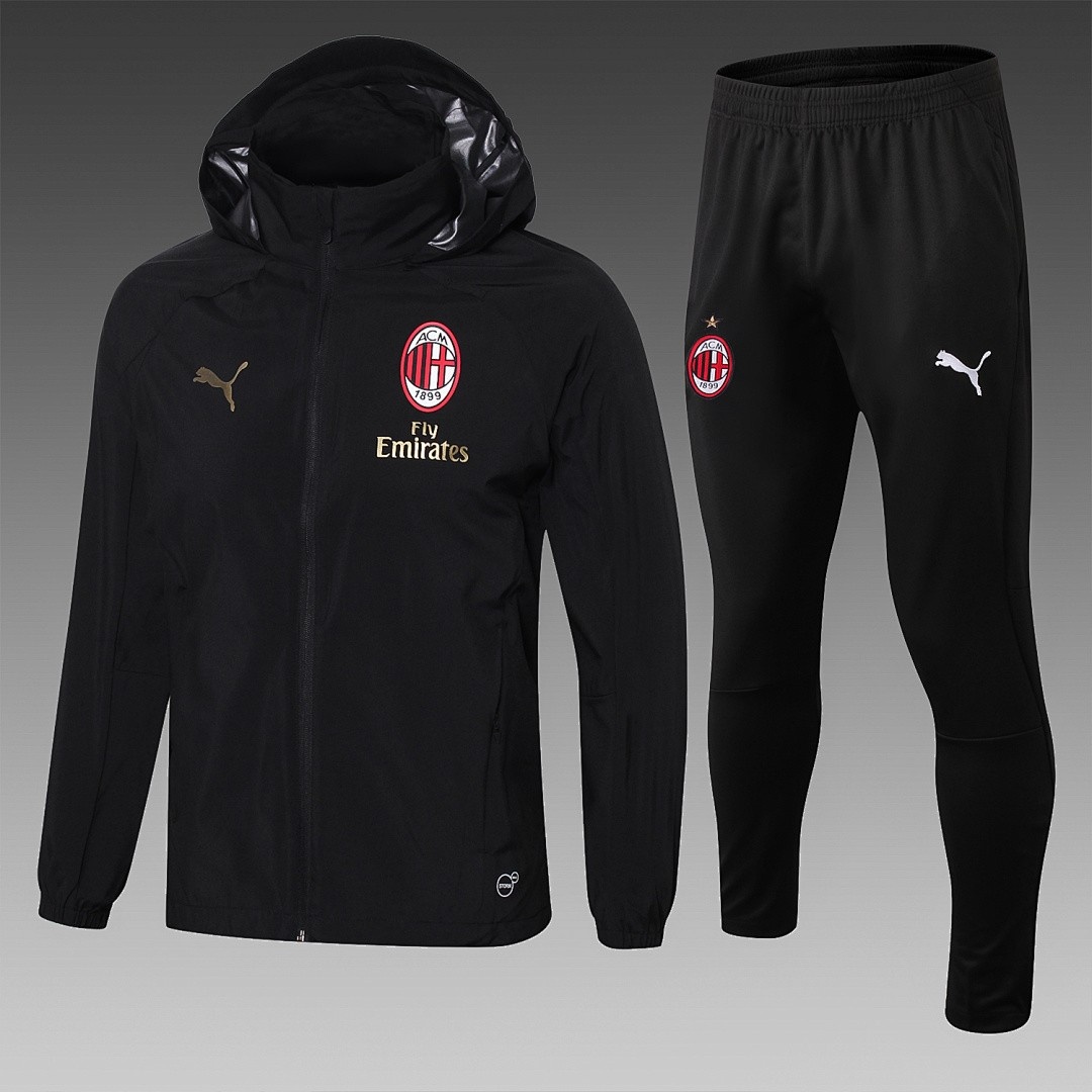 JER-5932_1 AC Milan 18-19 Black Windbreaker - 图片 1