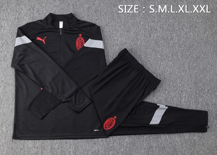 AC Milan 22-23 Black Half-Zip Jacket - 图片 2