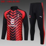 AC Milan 23-24 Half Zip Jacket Black Red