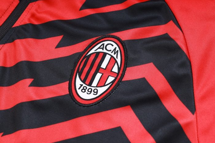 AC Milan 23-24 Half Zip Jacket Black Red - 图片 6