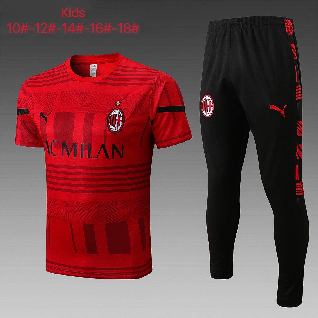 JER-5942_1 AC Milan 2022-2023 Red Kids T-Shirt - 图片 1