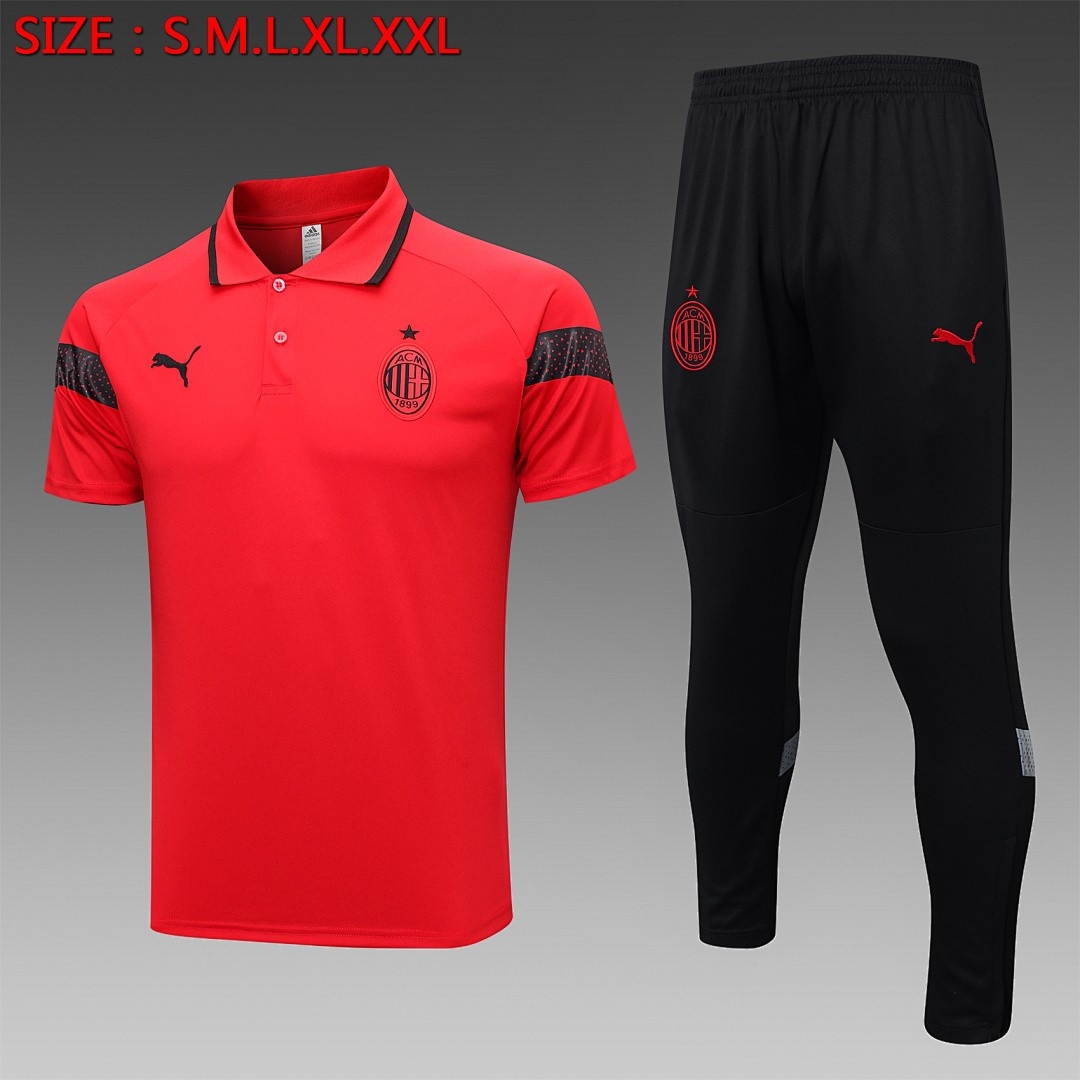 JER-5944_1 AC Milan 23-24 Red Polo - 图片 1