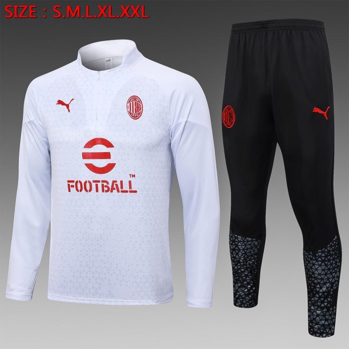 AC Milan 23-24 Half-Zip Jacket White Spray - 图片 8