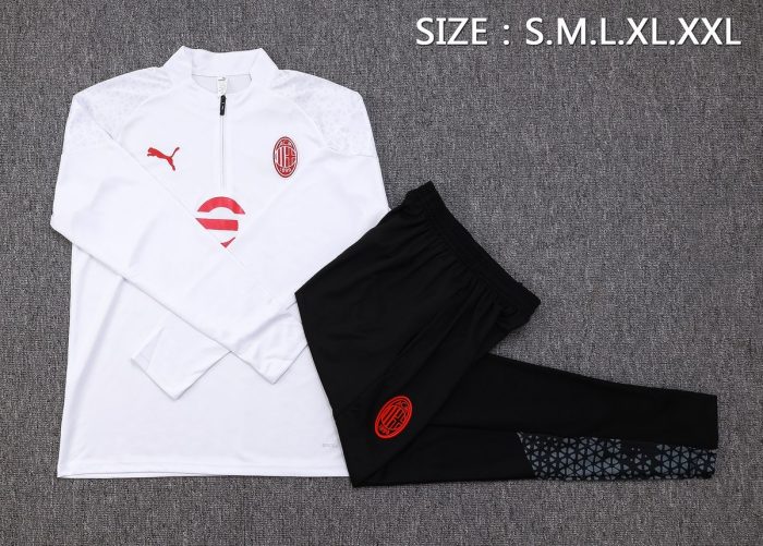 AC Milan 23-24 White Half-Zip Jacket - 图片 2