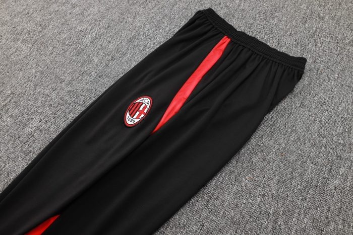 AC Milan 23-24 Windbreaker Black with Red - 图片 2