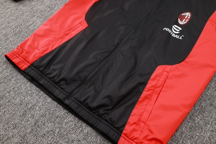 AC Milan 23-24 Windbreaker Black with Red - 图片 6