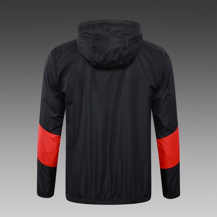 AC Milan 23-24 Windbreaker Black with Red - 图片 8
