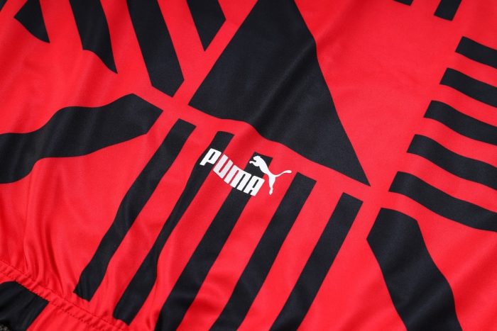 AC Milan Red Full Body Spray Ink Long Zipper Jacket - 图片 4