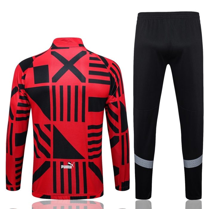 AC Milan Red Full Body Spray Ink Long Zipper Jacket - 图片 7