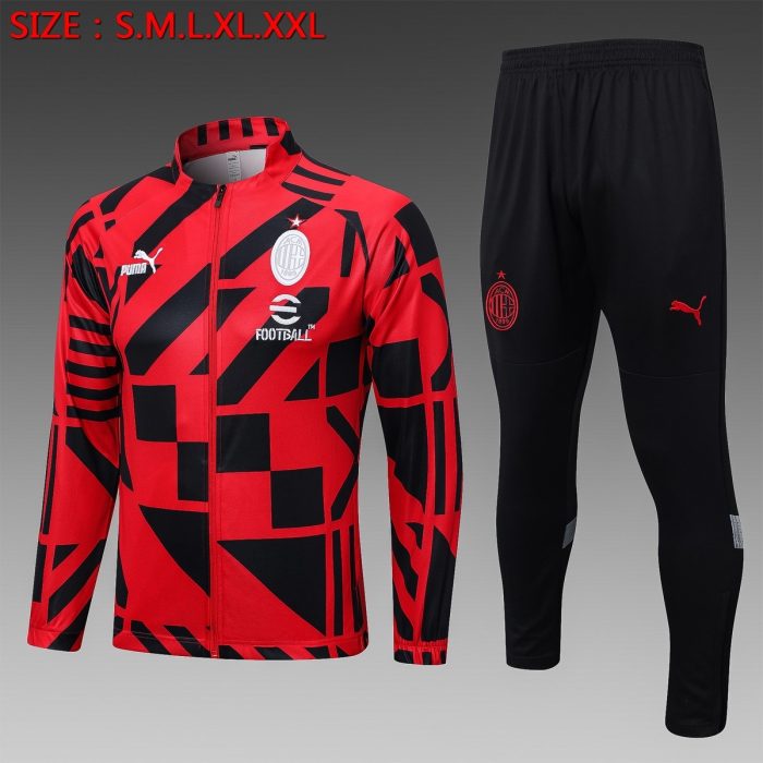 AC Milan Red Full Body Spray Ink Long Zipper Jacket - 图片 8