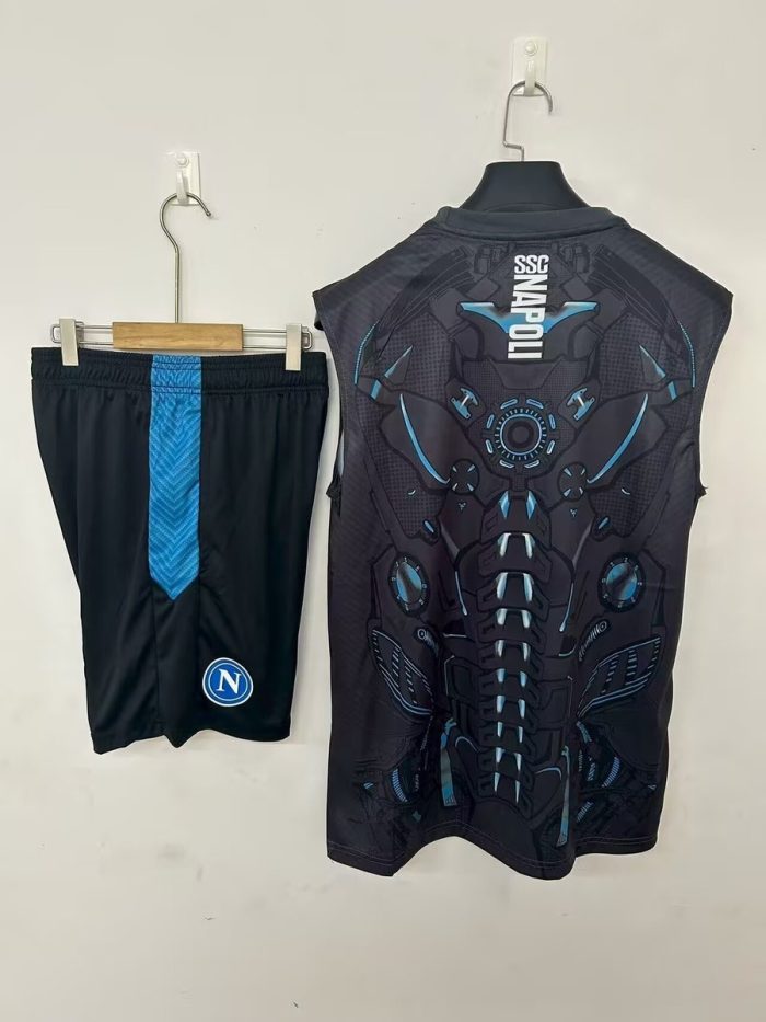 25/26 Napoli Training Jersey Black - 图片 2
