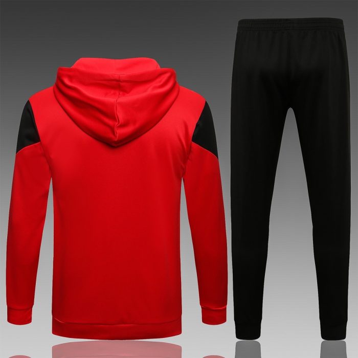 AC Milan 21-22 Red Long Zip Jacket with Hood S-2XL - 图片 2