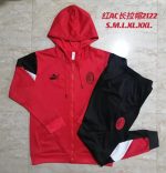 AC Milan 21-22 Red Long Zip Jacket with Hood S-2XL - 图片 9